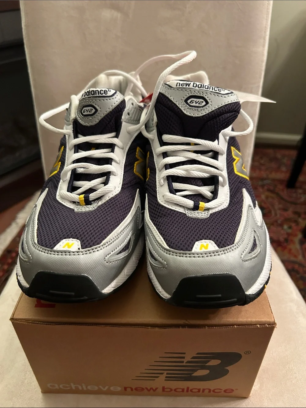 New Balance Men’s black, Gray & Yellow Sneakers